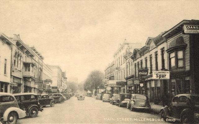 Main Street, Millersburg, Ohio, around 1945